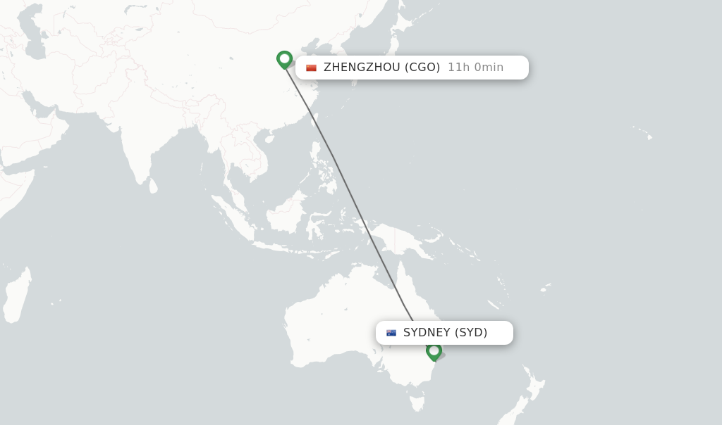 Direct Non Stop Flights From Sydney To Zhengzhou Schedules