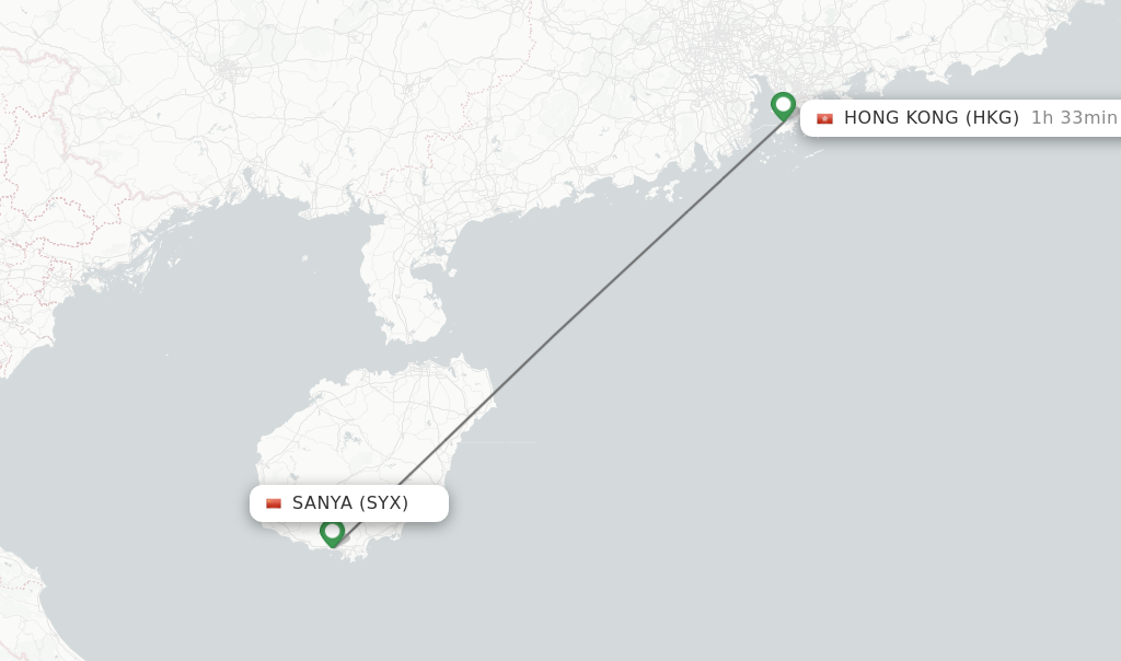 Direct Non Stop Flights From Sanya To Hong Kong Schedules