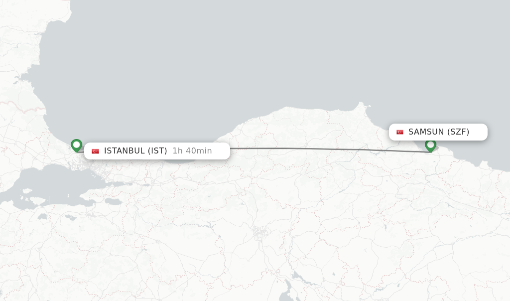 Direct Non Stop Flights From Samsun To Istanbul Schedules