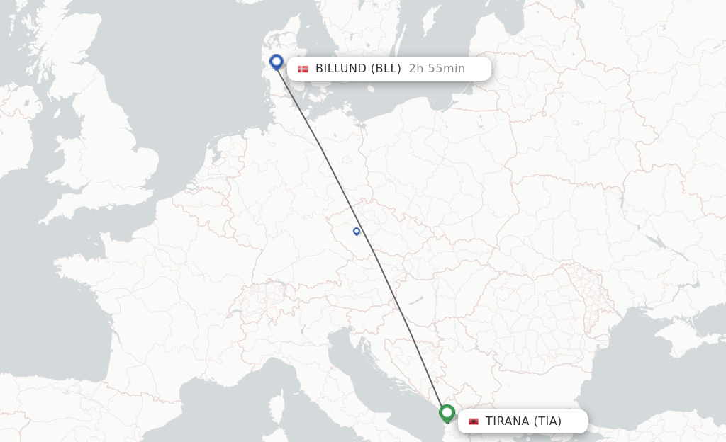 Direct Non Stop Flights From Tirana To Billund Schedules