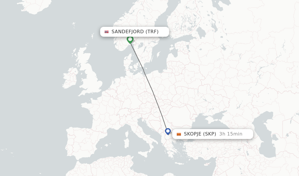 Direct Non Stop Flights From Sandefjord To Skopje Schedules