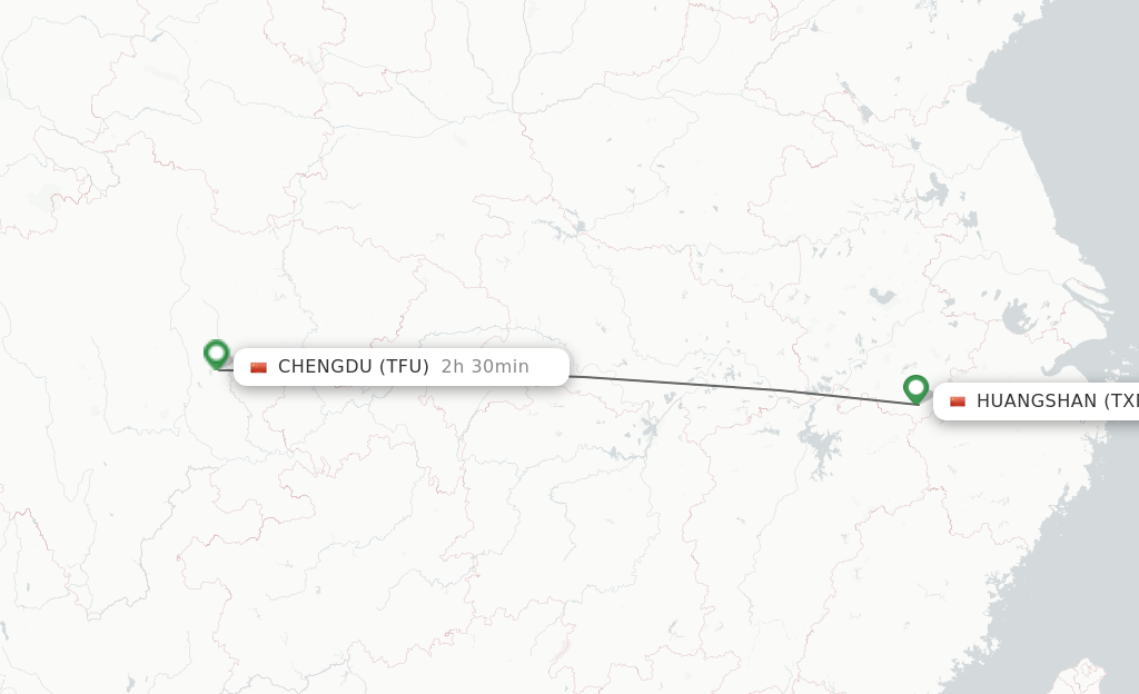 Direct Non Stop Flights From Tunxi To Chengdu Schedules