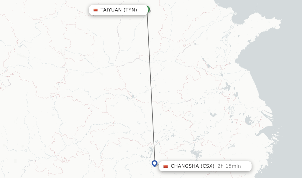 Direct Non Stop Flights From Taiyuan To Changsha Schedules