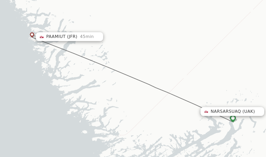 Direct Non Stop Flights From Narsarsuaq To Paamiut Schedules