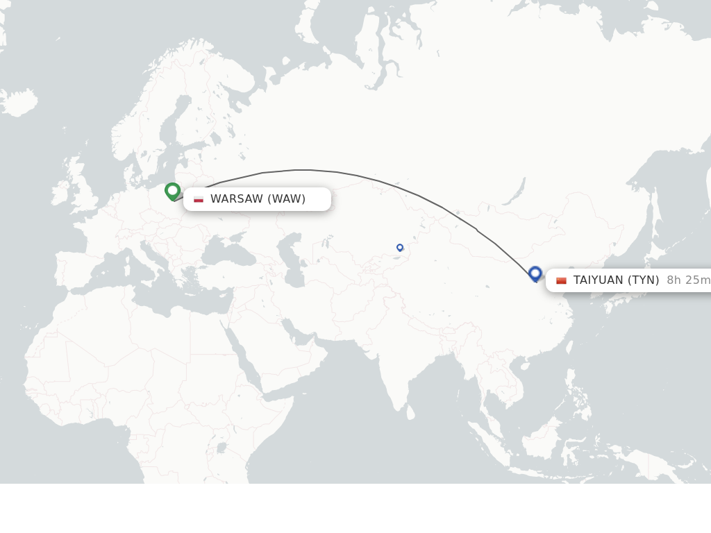 Direct Non Stop Flights From Warsaw To Taiyuan Schedules