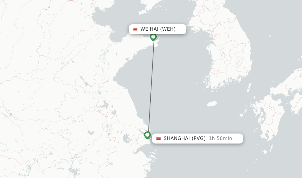 Direct Non Stop Flights From Weihai To Shanghai Schedules