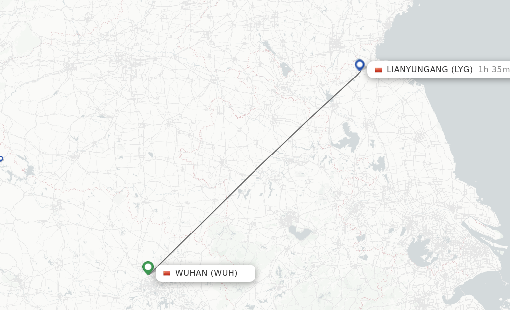 Direct Non Stop Flights From Wuhan To Lianyungang Schedules