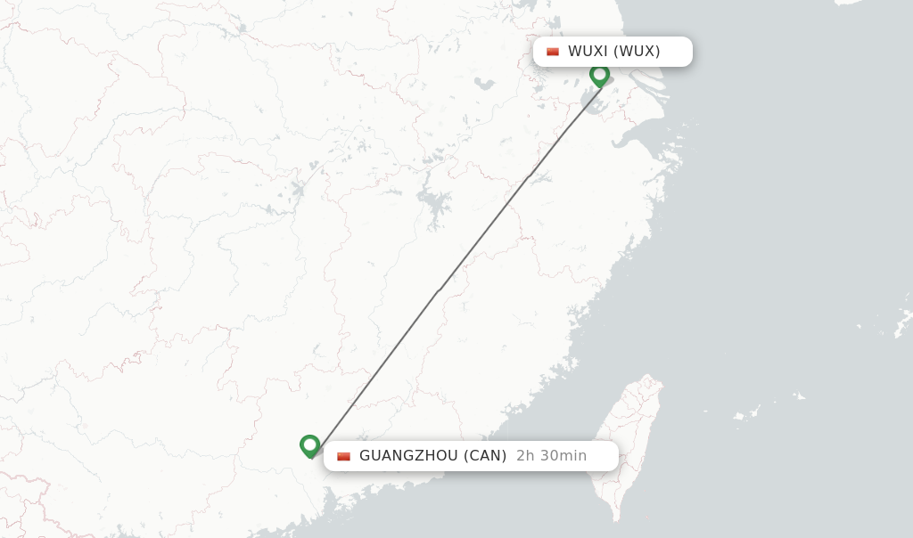 Direct Non Stop Flights From Wuxi To Guangzhou Schedules