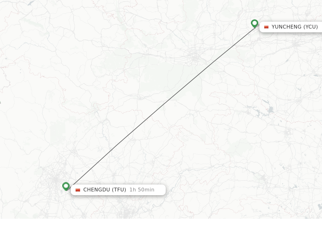 Direct Non Stop Flights From Yuncheng To Chengdu Schedules
