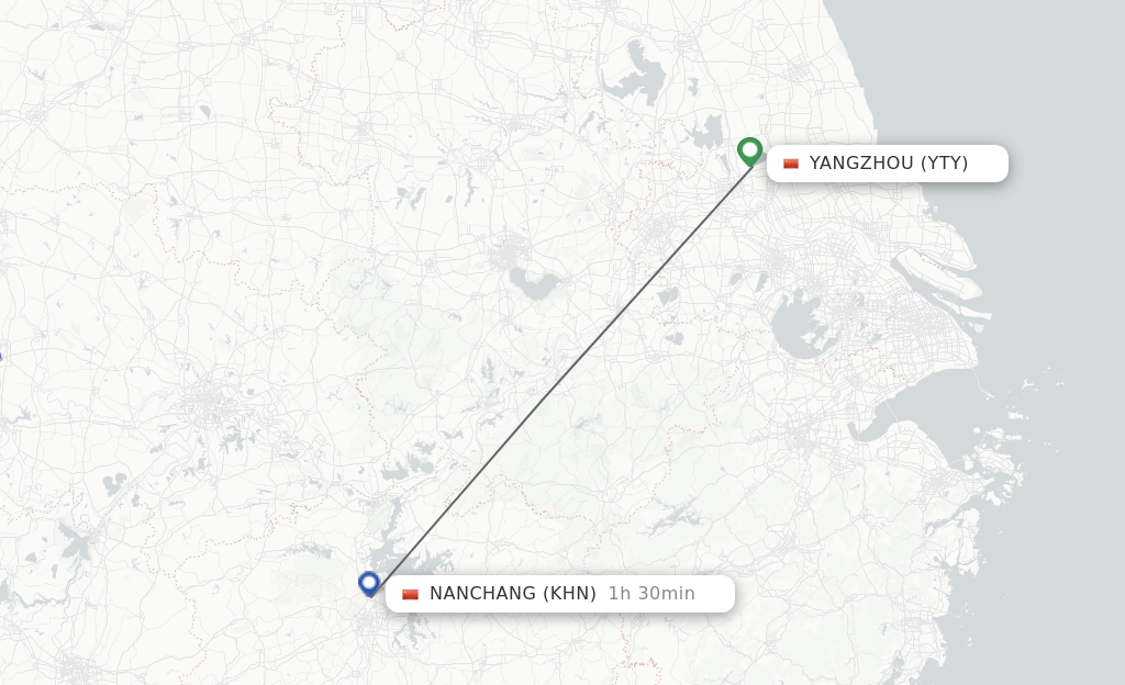 Direct Non Stop Flights From Yangzhou To Nanchang Schedules