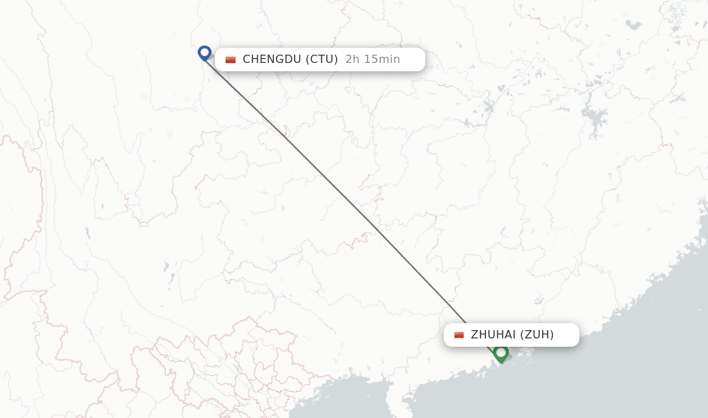 Direct Non Stop Flights From Zhuhai To Chengdu Schedules