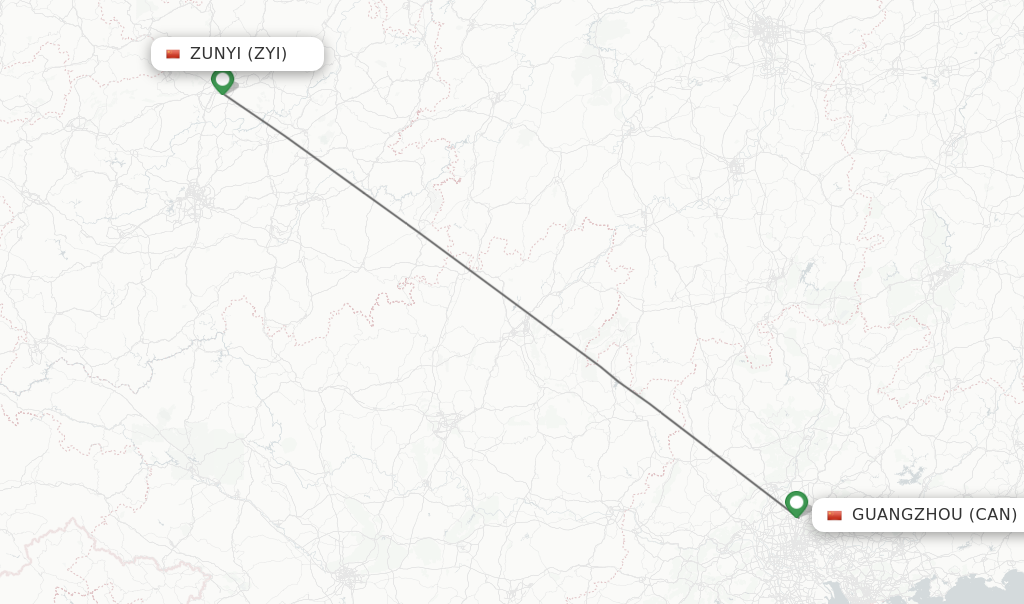 Direct Non Stop Flights From Zunyi To Guangzhou Schedules