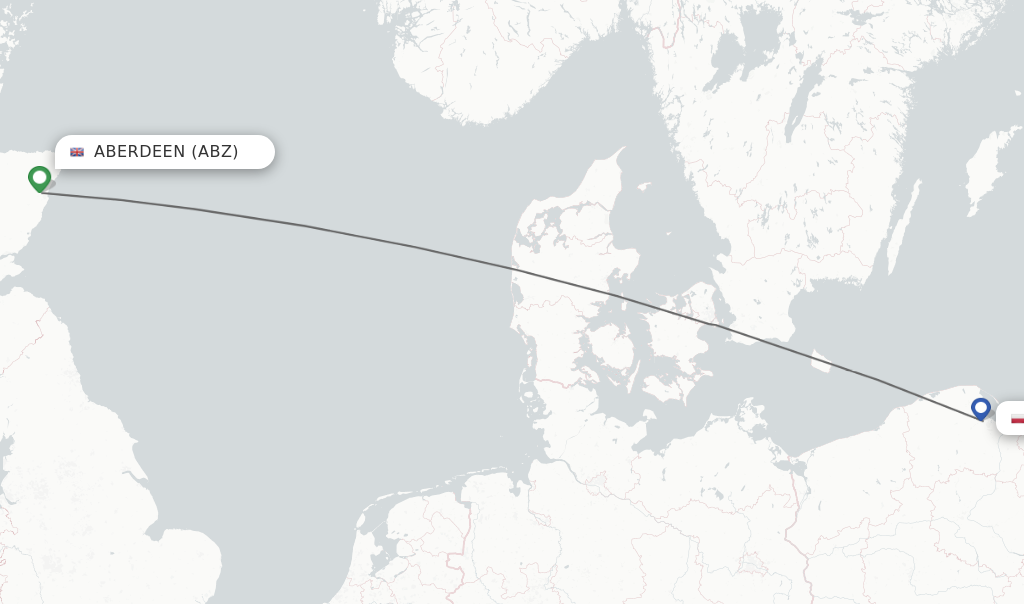 Direct non stop flights from Aberdeen to Gdansk schedules