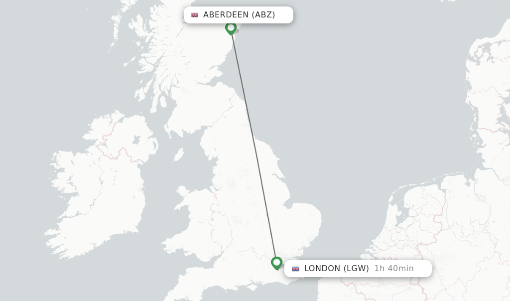 Direct non stop flights from Aberdeen to London schedules