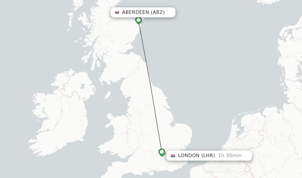 Direct non stop flights from Aberdeen to London schedules