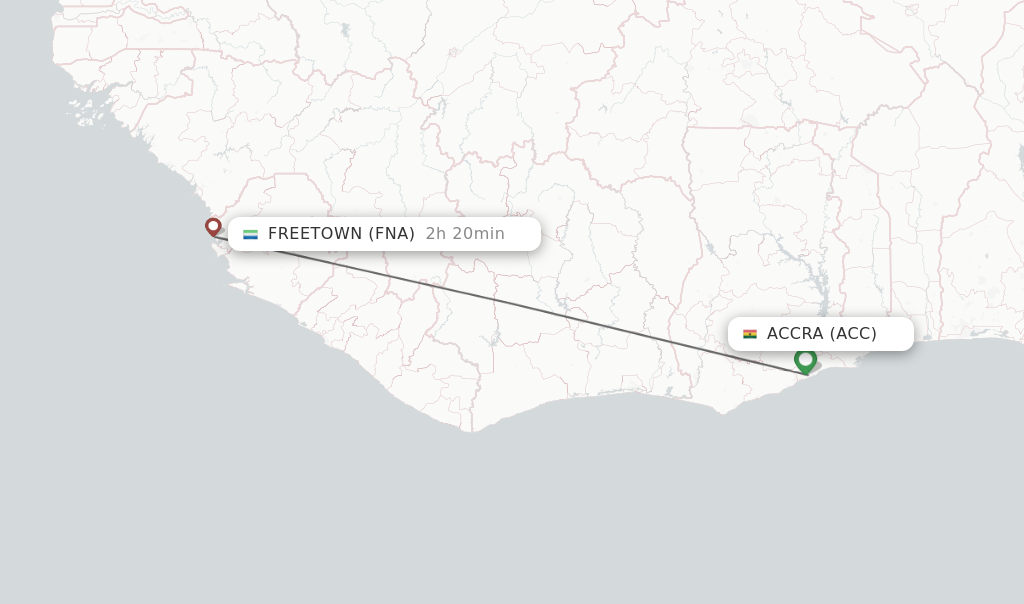 Direct non stop flights from Accra to Freetown schedules