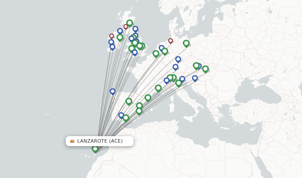 Ryanair flights from Lanzarote, ACE