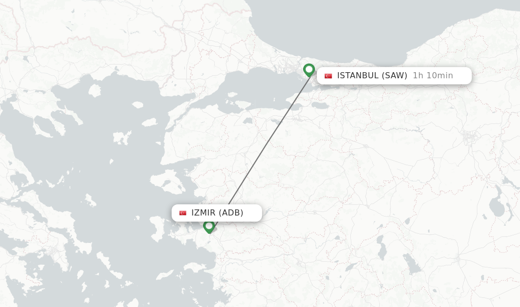 Direct non stop flights from Izmir to Istanbul schedules