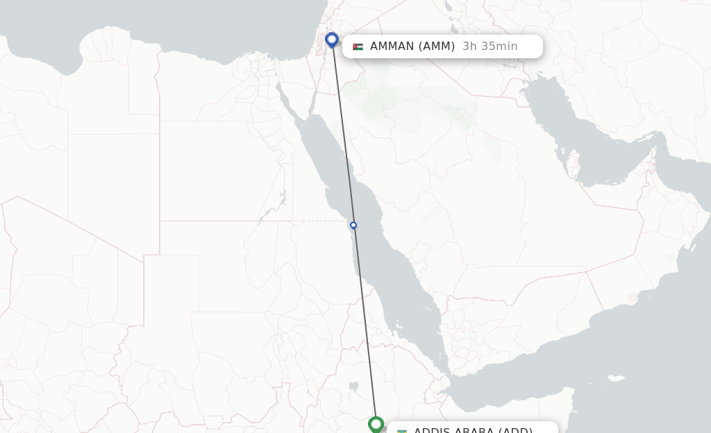 Direct non stop flights from Addis Ababa to Amman schedules