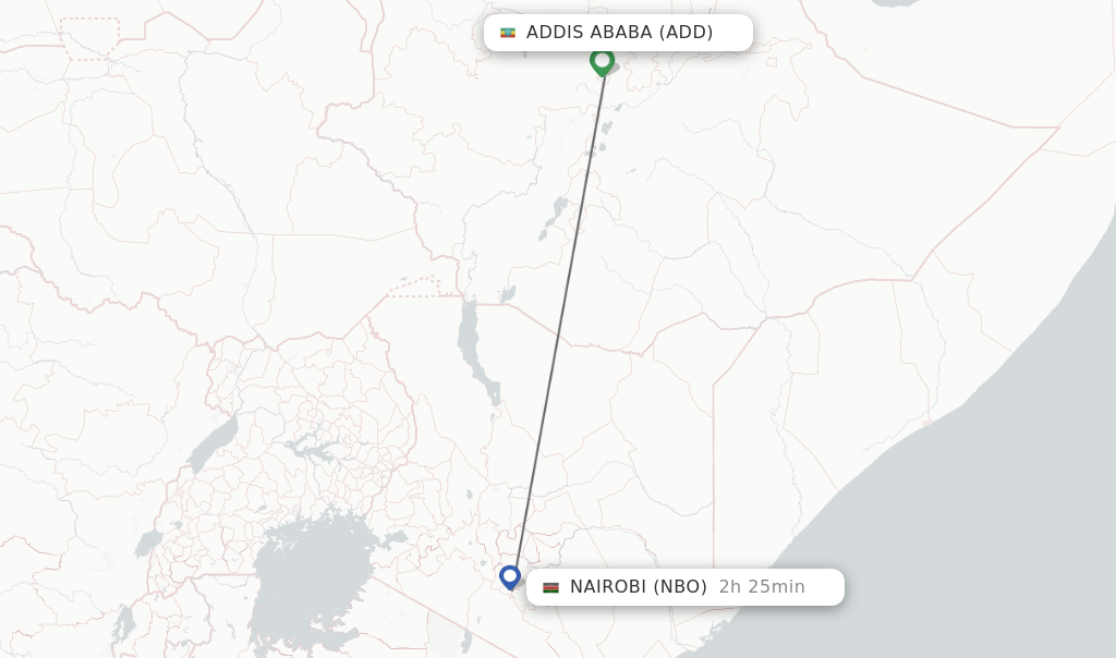 Direct non stop flights from Addis Ababa to Nairobi schedules