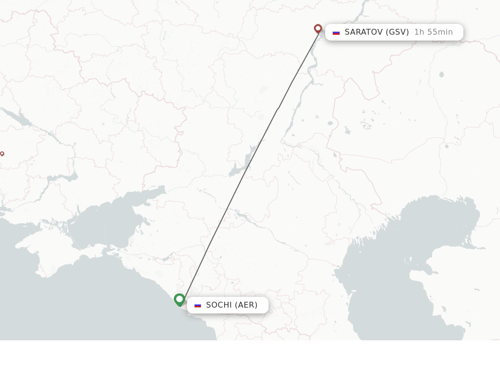 Direct non stop flights from Adler Sochi to Saratov schedules