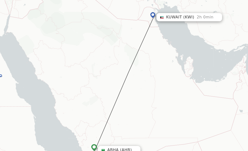 Direct non stop flights from Abha to Kuwait schedules