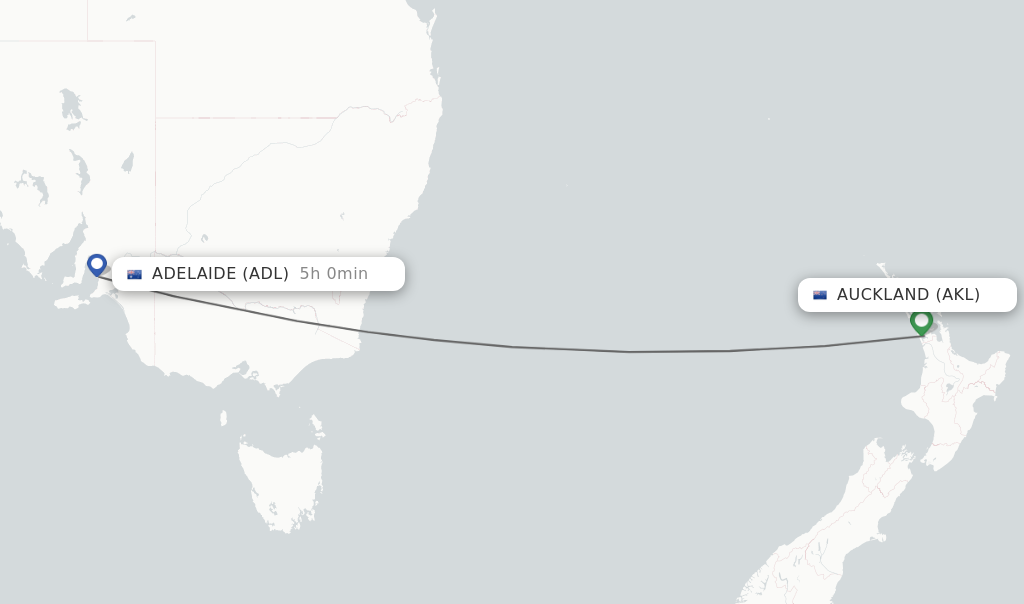 Direct (nonstop) flights from Auckland to Adelaide schedules