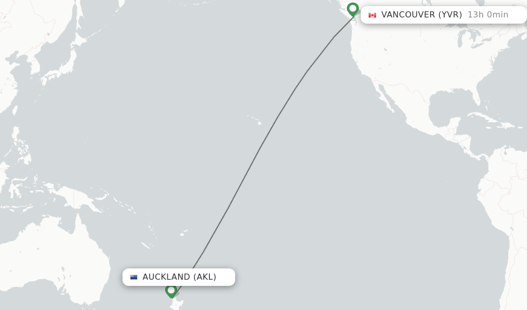 Direct non stop flights from Auckland to Vancouver schedules