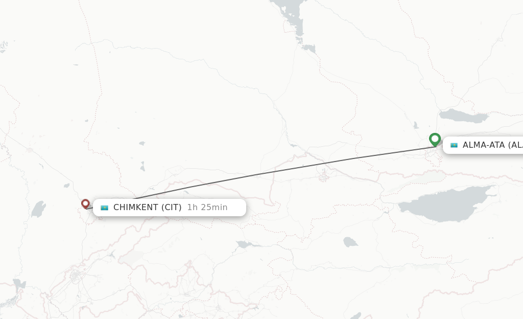 Direct (non-stop) flights from Almaty to Shymkent - schedules ...