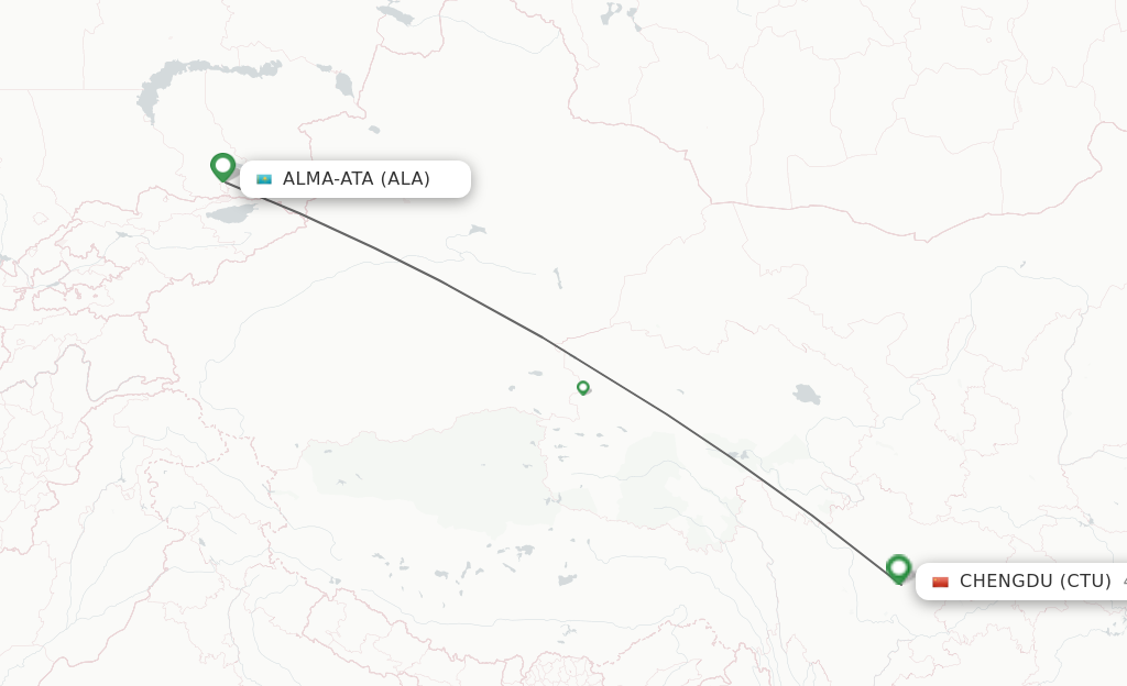 Direct (non-stop) flights from Almaty to Chengdu - schedules ...