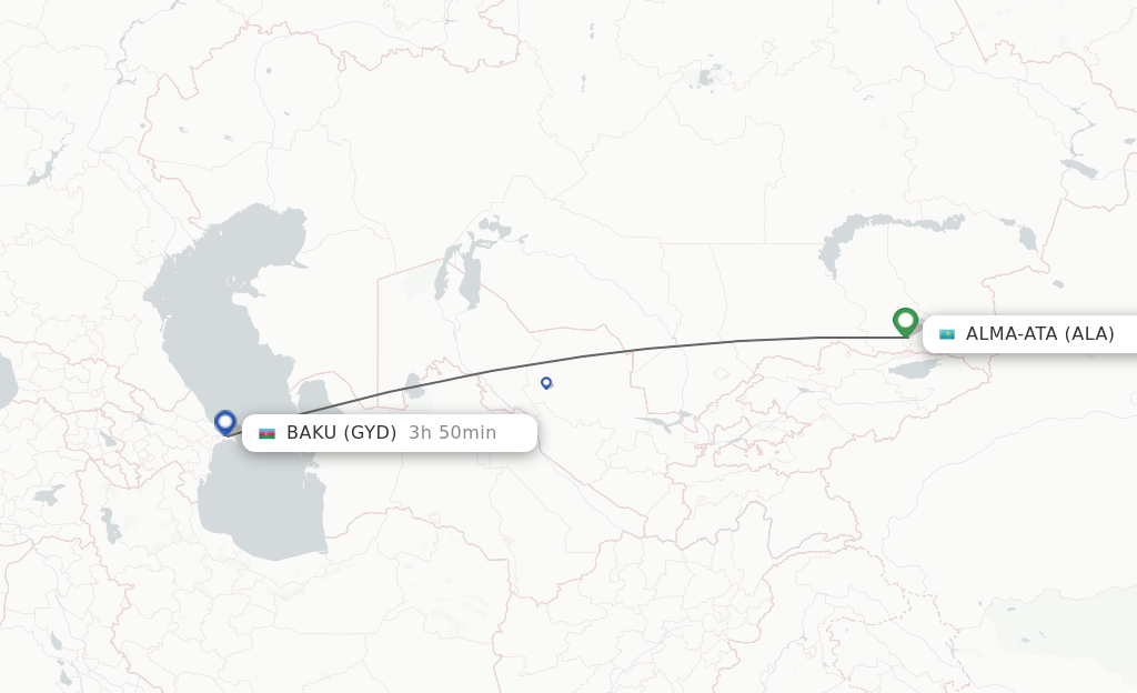 Direct (non-stop) flights from Almaty to Baku - schedules - FlightsFrom.com