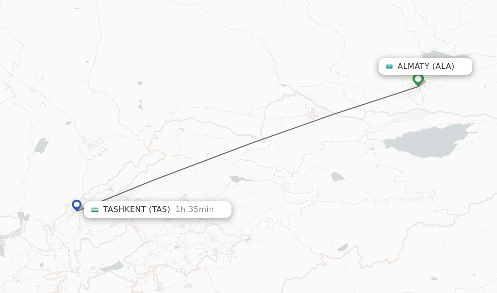 Direct (non-stop) flights from Almaty to Tashkent - schedules ...