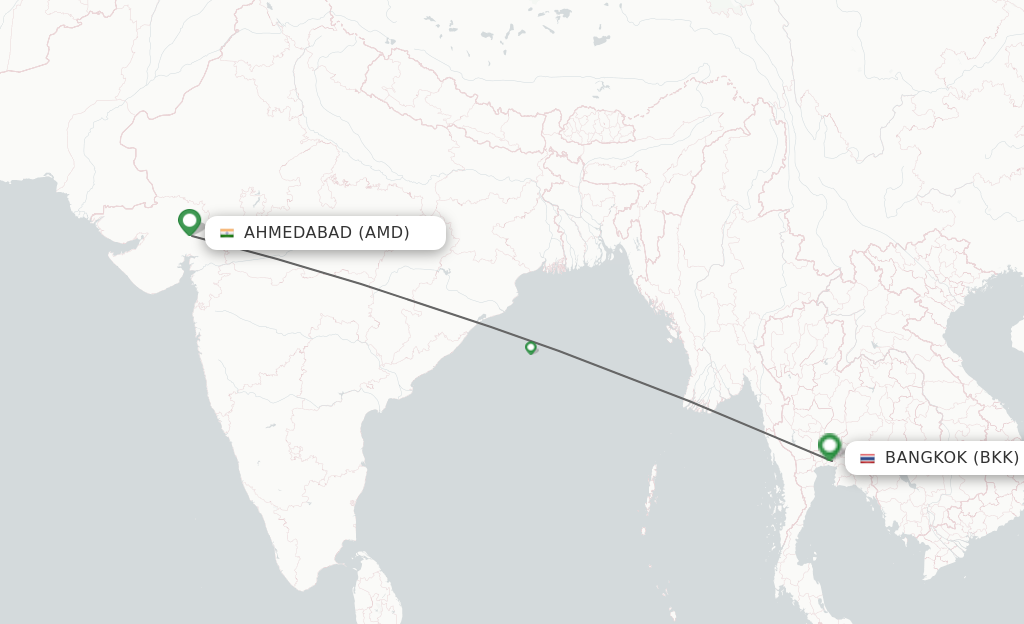 Direct non stop flights from Ahmedabad to Bangkok schedules