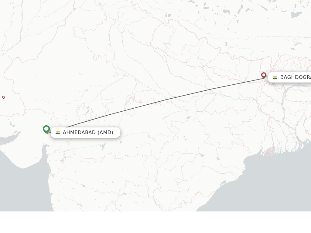 Direct (non-stop) Flights From Ahmedabad To Bagdogra - Schedules ...