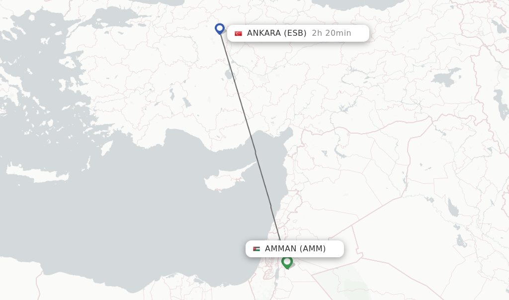 Direct non stop flights from Amman to Ankara schedules