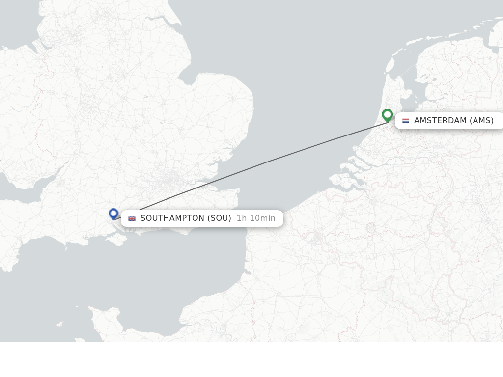 Direct non stop flights from Amsterdam to Southampton