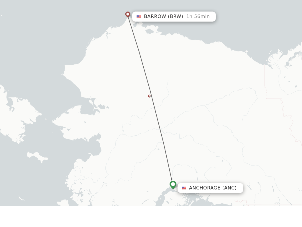 Direct non stop flights from Anchorage to Utqiagvik Barrow