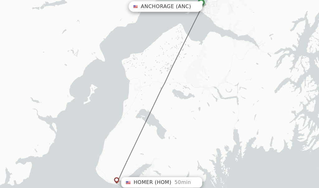 Direct Non Stop Flights From Anchorage To Homer Schedules   ANC HOM 