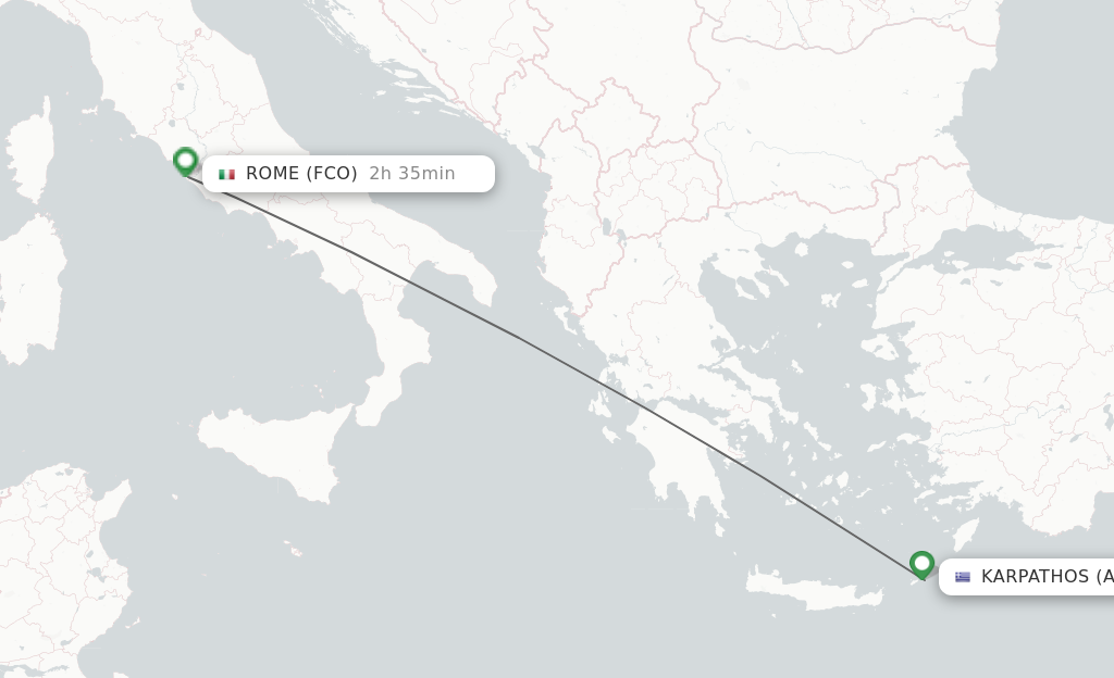 Direct non stop flights from Karpathos to Rome schedules