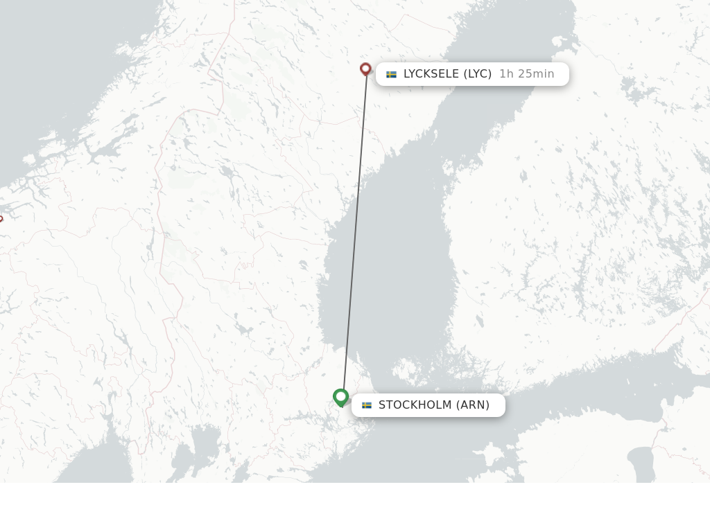 Direct (non-stop) flights from Stockholm to Lycksele - schedules -  
