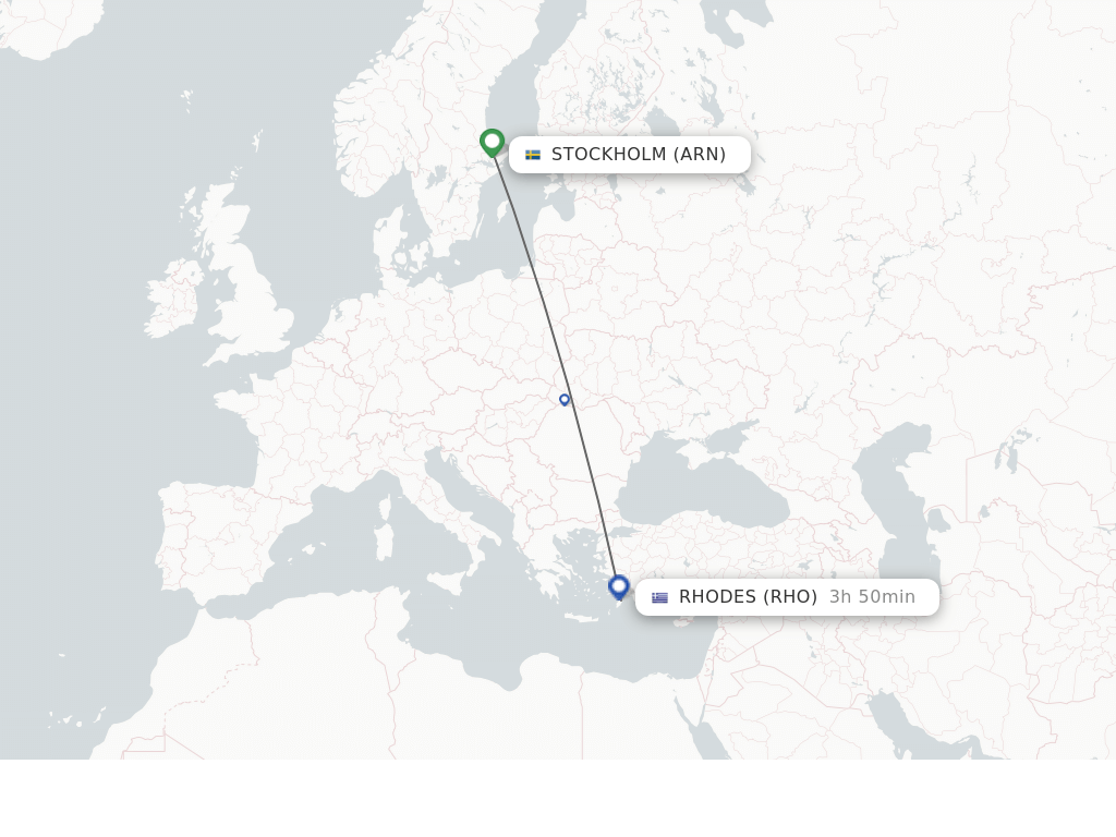 Direct non stop flights from Stockholm to Rhodes schedules