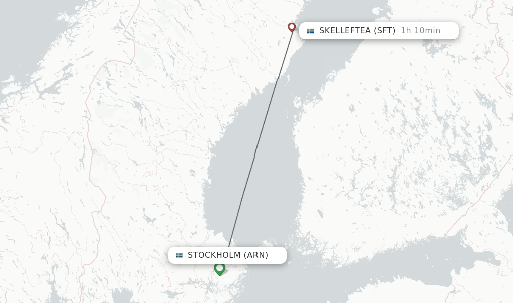 Direct (non-stop) flights from Stockholm to Skelleftea - schedules -  