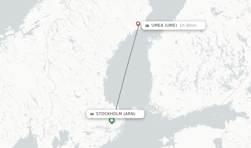 Direct (non-stop) flights from Stockholm to Umea - schedules -  