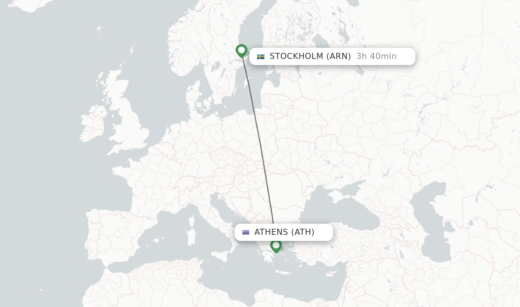 Direct non stop flights from Athens to Stockholm schedules