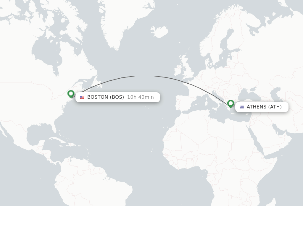 Direct (nonstop) flights from Athens to Boston schedules