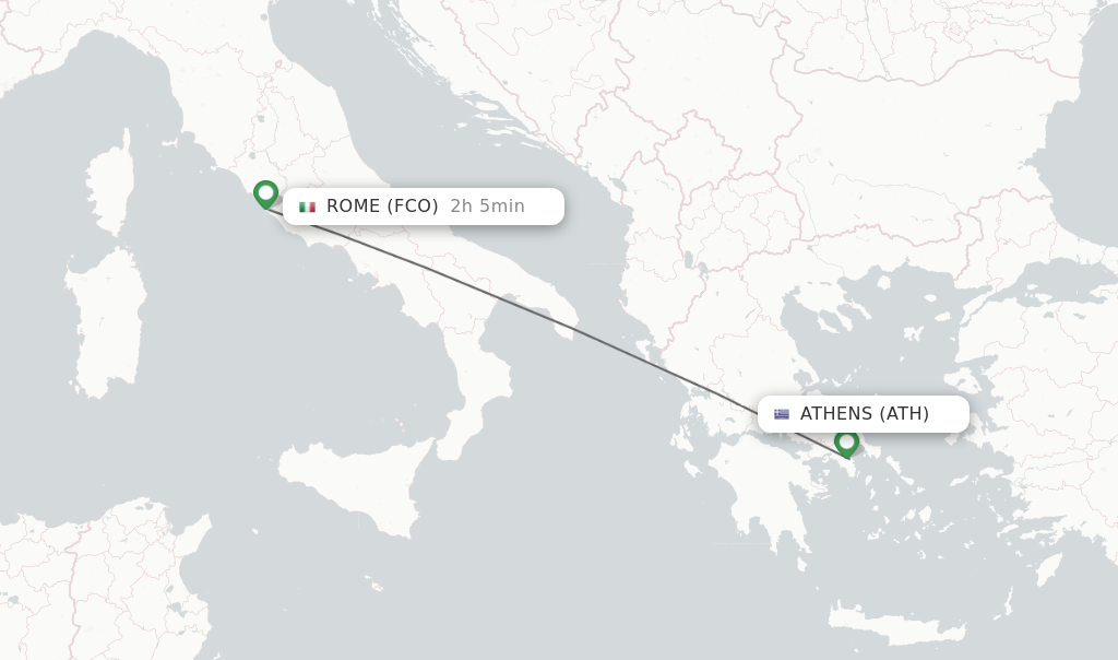 Direct non stop flights from Athens to Rome schedules