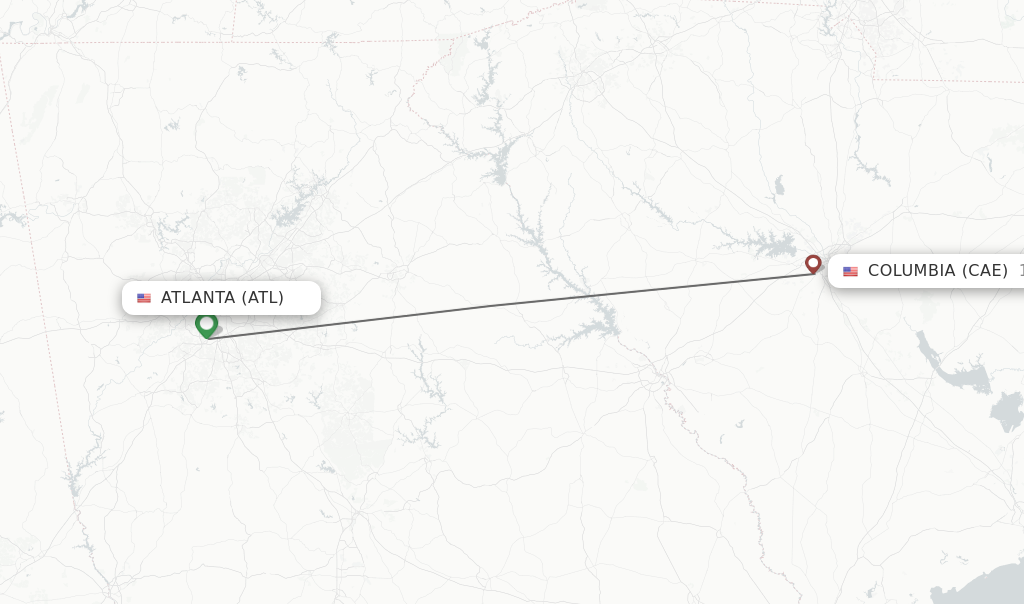 Direct non stop flights from Atlanta to Columbia schedules