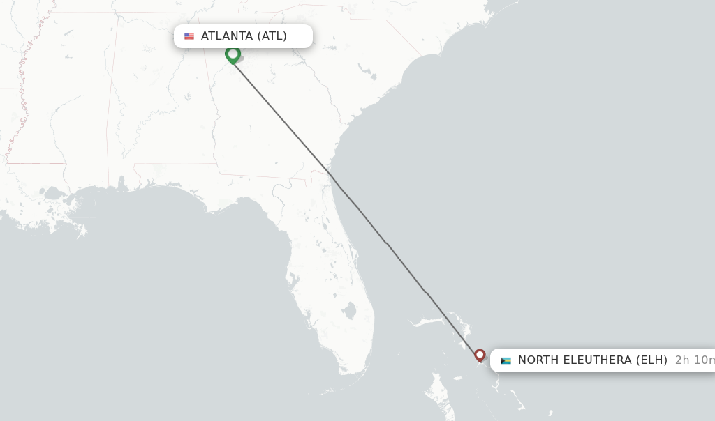 Direct non stop flights from Atlanta to North Eleuthera