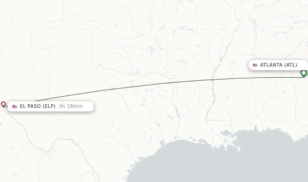 Direct non stop flights from Atlanta to El Paso schedules