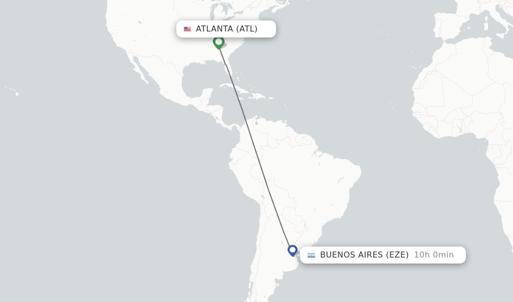 Direct non stop flights from Atlanta to Buenos Aires schedules